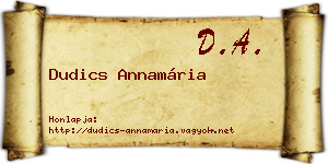 Dudics Annamária névjegykártya
