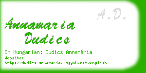 annamaria dudics business card