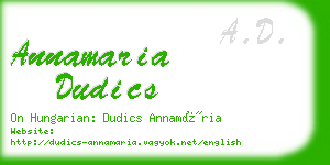 annamaria dudics business card